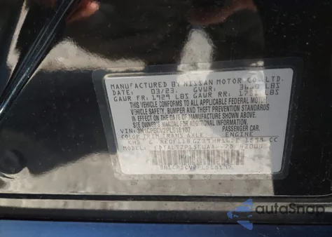 2023 Nissan Kicks Sv Xtronic Cvt z USA, uszkodzony, nr VIN 3N1CP5CV2PL518107